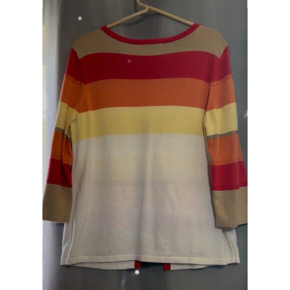 Christopher & Banks Sweater Set Faux Orange Red Knit Cardigan SZ L Y2K Retro - Picture 2 of 8